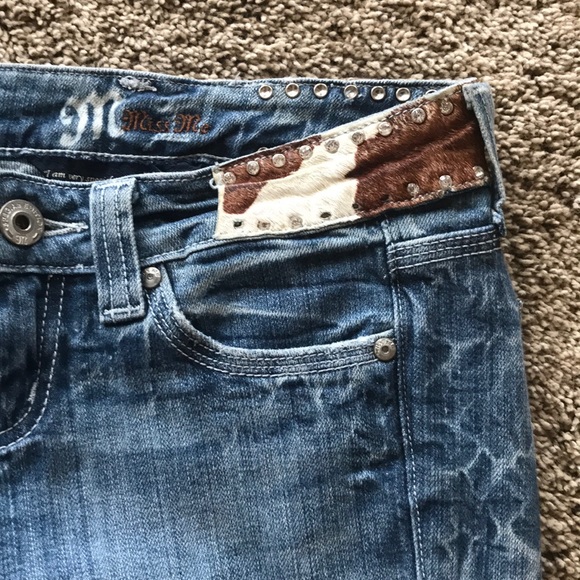 3/$15 😎 Miss Me Special Edition Cowhide Jeans Shortened 26 - Picture 4 of 8
